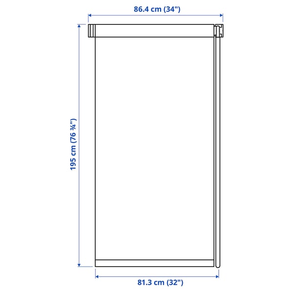 FRIDANS Blackout roller blind, white, 34x76 ¾ "