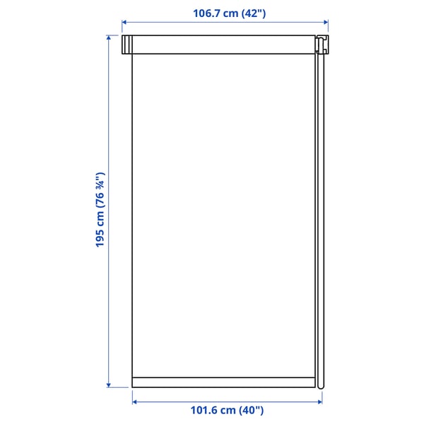 FRIDANS Blackout roller blind, white, 42x76 ¾ "