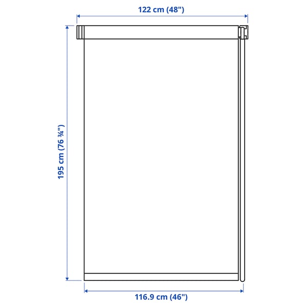FRIDANS Blackout roller blind, white, 48x76 ¾ "