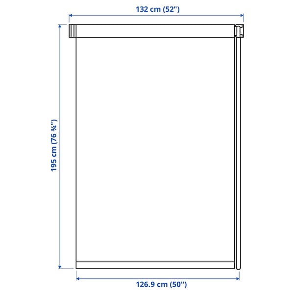 FRIDANS Blackout roller blind, white, 52x76 ¾ "