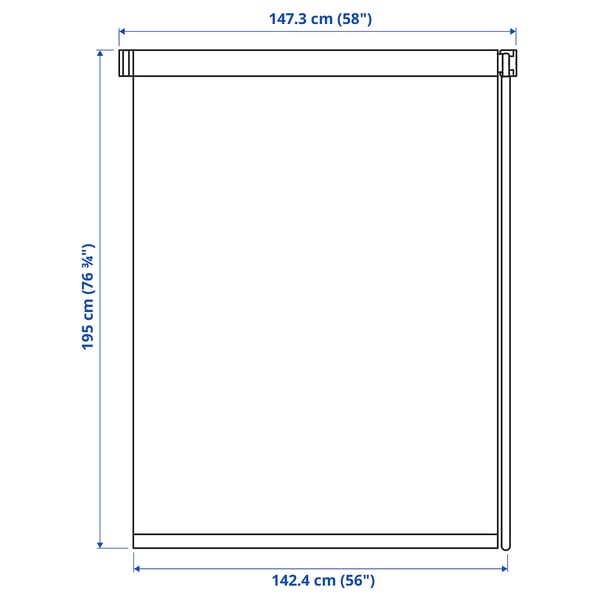 FRIDANS Blackout roller blind, white, 58x76 ¾ "