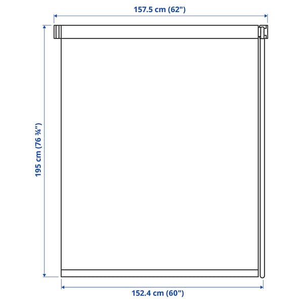 FRIDANS Blackout roller blind, white, 62x76 ¾ "