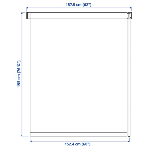 FRIDANS Blackout roller blind, white, 62x76 ¾ "