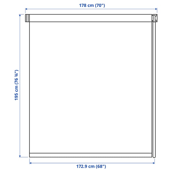 FRIDANS Blackout roller blind, white, 70x76 ¾ "