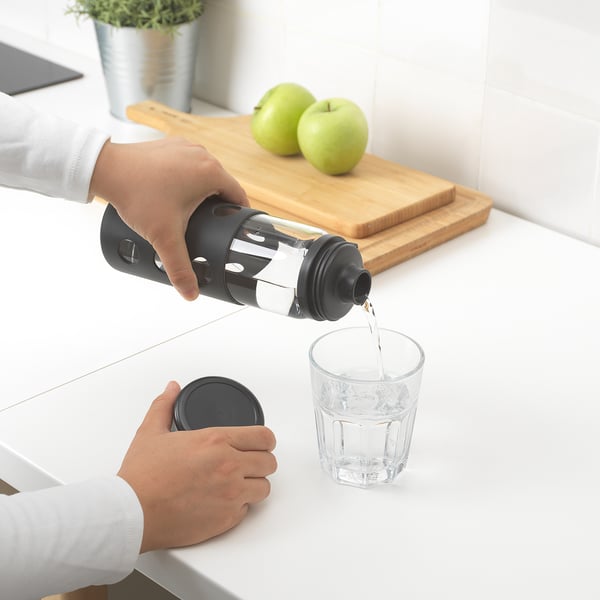 FULLPROPPAD Water bottle dark gray IKEA