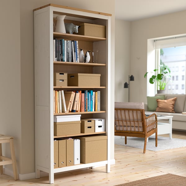 GÄRDESGÅRD Storage box with lid, natural, 9 ¾x13 ¾x6 ¼ "