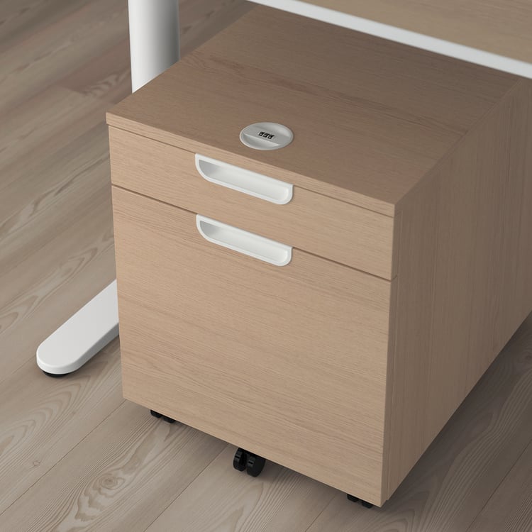 GALANT Drawer unit/drop file storage, white stained oak veneer, 45x55