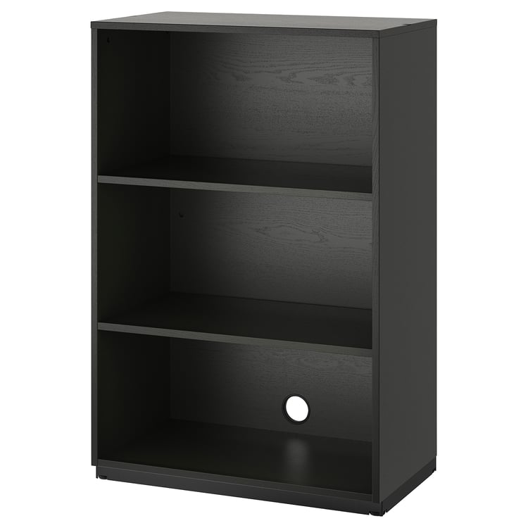 GALANT shelf unit, black stained ash veneer, 80x120 cm (311/2x471/4