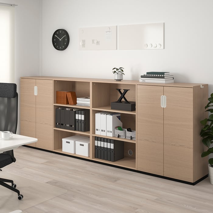 GALANT Storage combination, white stained oak veneer, 320x120 cm