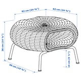 GAMLEHULT Footstool with storage, rattan/anthracite