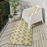GÅNGSTIG Kitchen mat, flatwoven green/off-white, 2 ' 4 "x5 ' 3 "