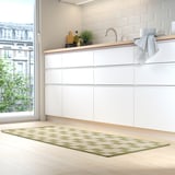 GÅNGSTIG Kitchen mat, flatwoven green/off-white, 2 ' 4 "x5 ' 3 "
