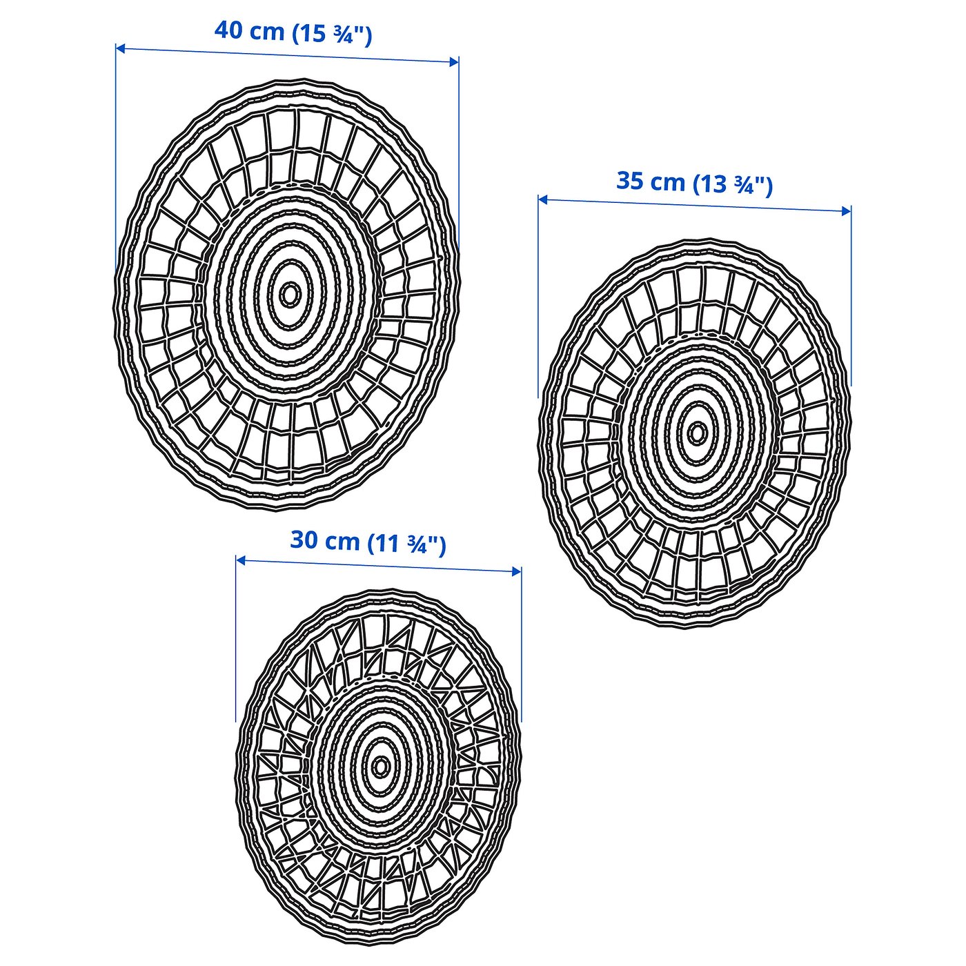 GILLSTAD wall decoration, set of 3, sedge handmade - IKEA CA