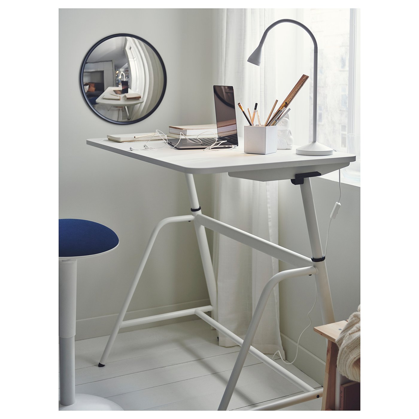 GLADHÖJDEN desk sit/stand, white, 100x60 cm (393/8x235/8