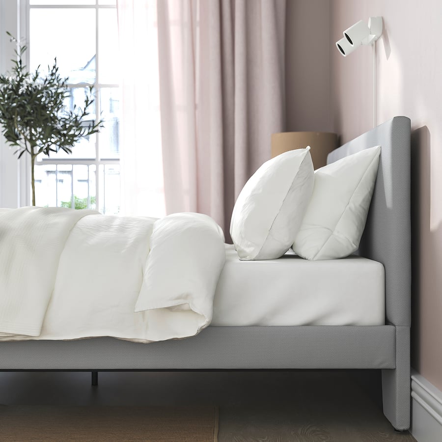 GLADSTAD upholstered bed frame, Kabusa light gray, Full/Double - IKEA CA