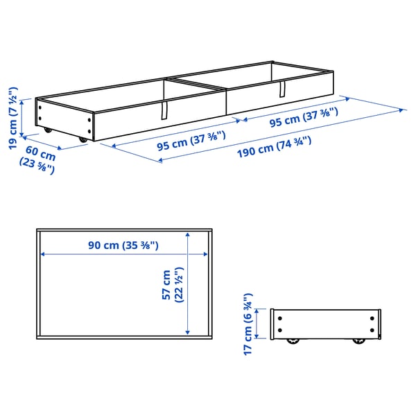 GLADSTAD Upholstered bed storage box, Kabusa light gray, Full/Double/Twin/Single