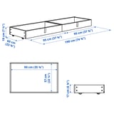 GLADSTAD Upholstered bed storage box, Kabusa light gray, Full/Double/Twin/Single
