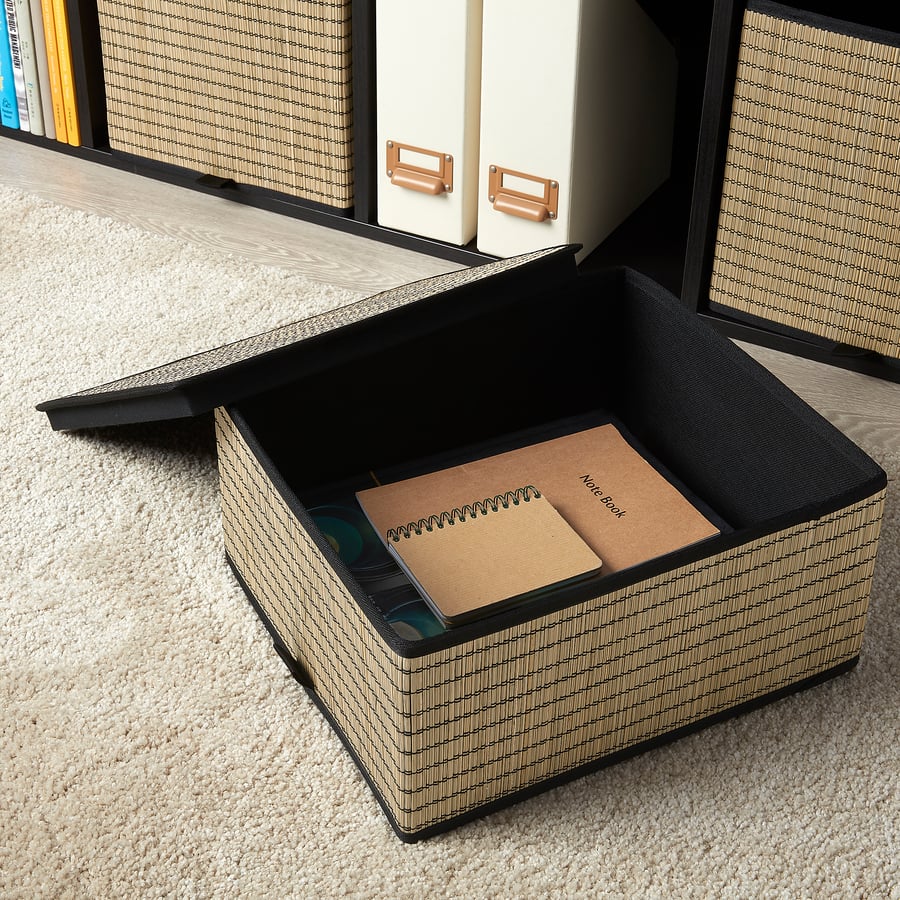 GNABBAS Box with lid, seagrass, 12 ½x13 ¾x6 ¼" (32x35x16 cm) IKEA CA