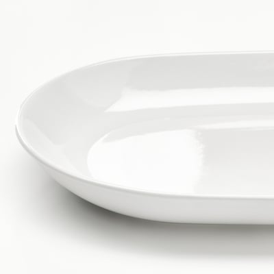 GODMIDDAG Serving plate, white, 13x7 "