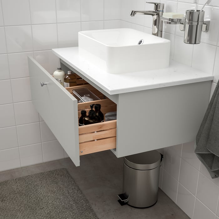 Bath vanity with 1 drawer, Gillburen light gray, 311/2x181