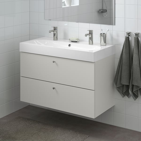 godmorgon bathroom vanity gillburen light gray 393 8x181 2x227 8 100x47x58 cm ikea
