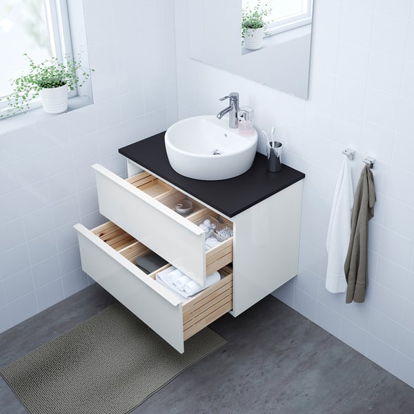 Godmorgon Bathroom Vanity High Gloss White Ikea