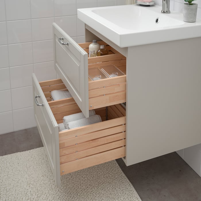 Bathroom vanity, Kasjön light gray, 60x47x58 cm (235/8x181