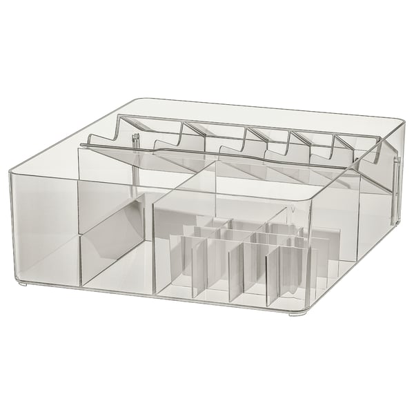 godmorgon box with compartments smoked 12 x11x4 32x28x10 cm ikea