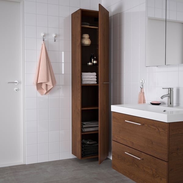 Godmorgon High Cabinet Brown Stained Ash Effect Ikea