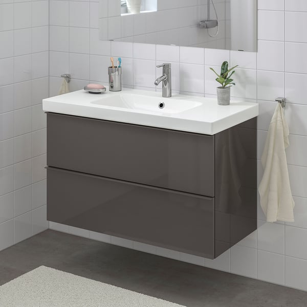 Godmorgon Odensvik Bathroom Vanity High Gloss Gray Dalskar Faucet 103x49x64 Cm Ikea Canada Ikea I am an independent video creator, i do.