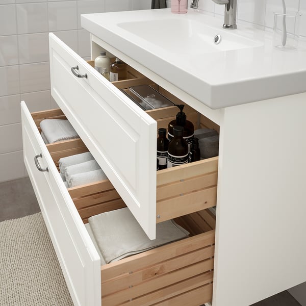Godmorgon Odensvik Bathroom Vanity Kasjon White Hamnskar Faucet 103x49x64 Cm Ikea Canada Ikea Ikea home planner consta de dos modos, uno de dos dimensiones, en el que puedes ver la planta de la habitación y colocar los muebles cómodamente, y otra en tres ikea home planner cuenta con el catálogo de muebles y complementos de la empresa sueca para completar una cocina a tu gusto.