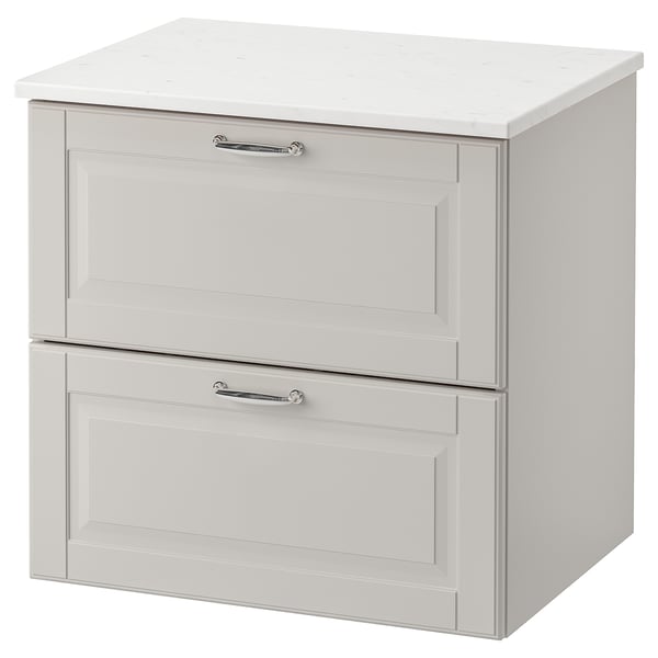 GODMORGON / TOLKEN Bathroom vanity, Kasjön light gray/marble effect ...