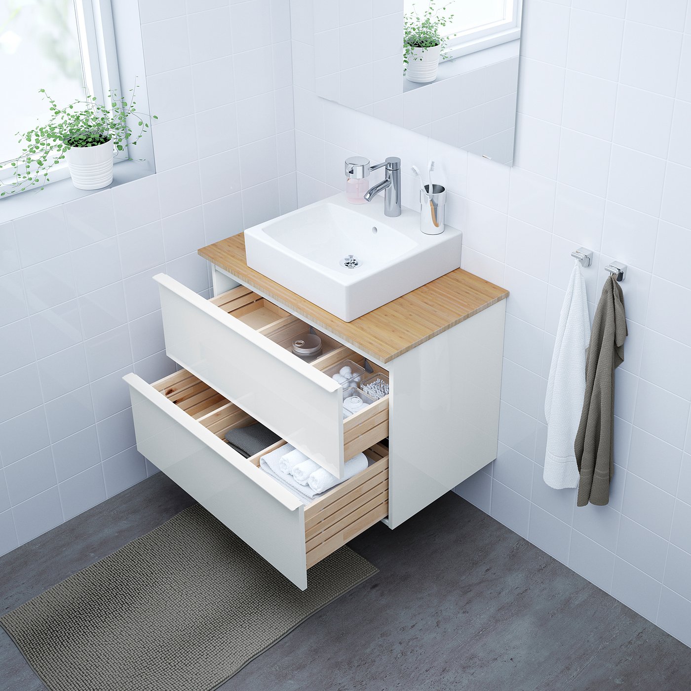 Godmorgon Tolken Tornviken Bathroom Vanity High Gloss White Bamboo Dalskar Faucet Official Website Ikea