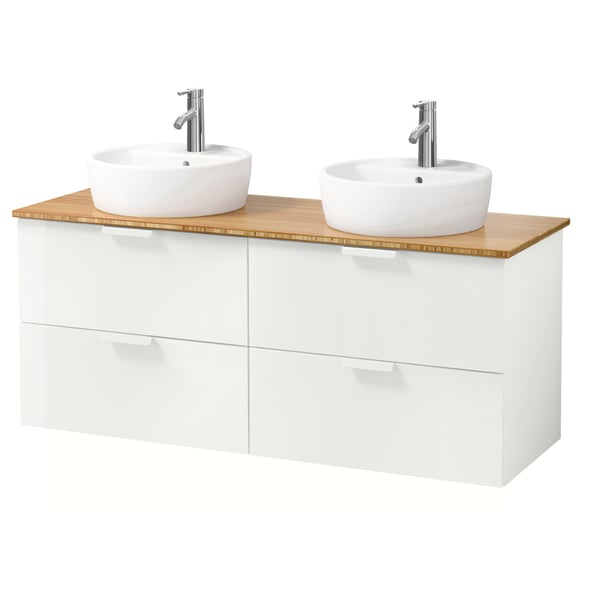 Godmorgon Tolken Tornviken Bathroom Vanity White Bamboo