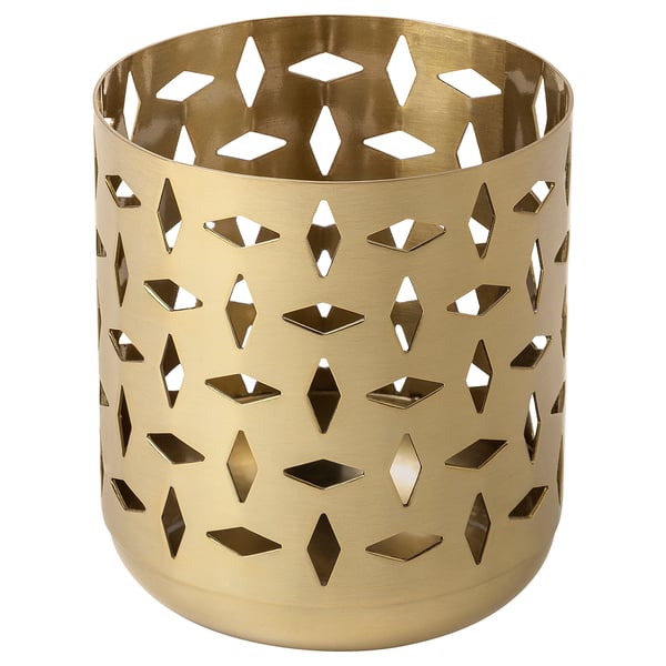 GOKVÄLLÅ Tealight holder, gold-colour, 3 "