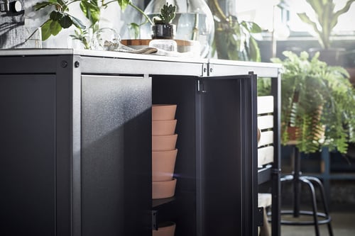 GRILLSKÄR kitchen sink unit/cabinet, outdoor, stainless steel, 172x61 ...