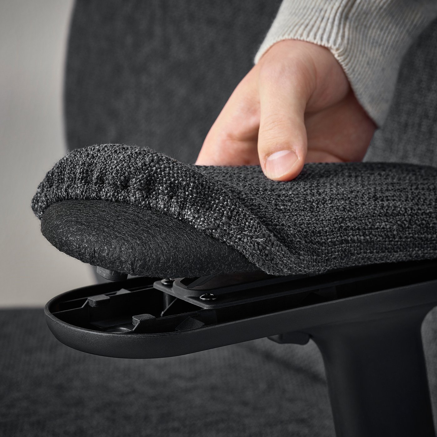 GRÖNFJÄLL office chair with arm/headrest, Letafors gray