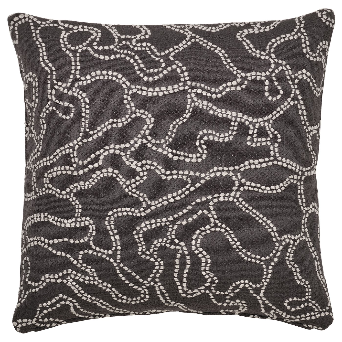 GULDFLY cushion cover, anthracite/off-white, 50x50 cm (20x20
