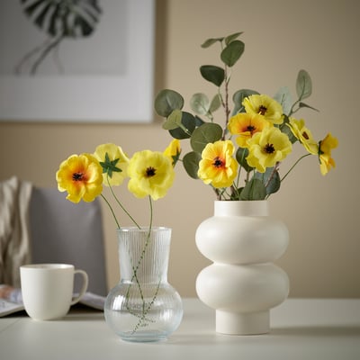 GULDSPETT Artificial flower, paper/Ranunculus assorted colors, 13 ¾ "