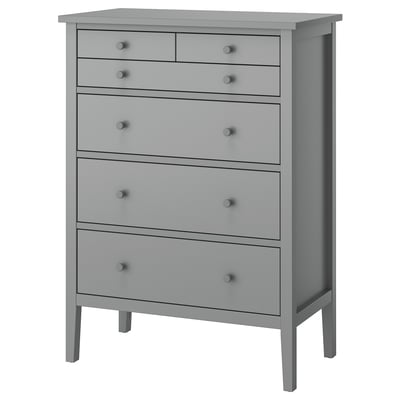 GULLABERG 6-drawer chest, gray/anchor/unlock-function, 35x18 7/8x48 "
