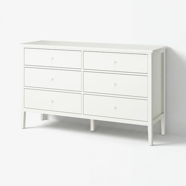 GULLABERG 6-drawer dresser, white/anchor/unlock-function, 66 1/8x18 7/8x39 3/8 "