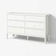 GULLABERG 6-drawer dresser, white/anchor/unlock-function, 66 1/8x18 7/8x39 3/8 "