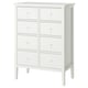 White GULLABERG chest, 8 drawers, traditional style, robust design.