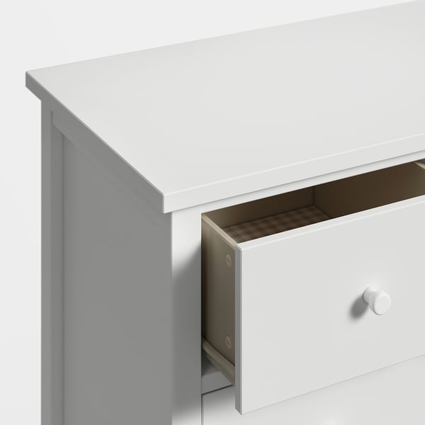 White GULLABERG chest drawer detailed close-up.