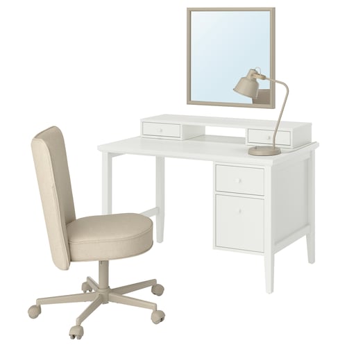 GULLABERG / BRYTNING Desk and chair, white/beige