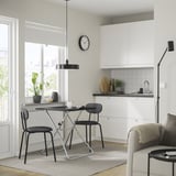 GUNDE / ÖSTANÖ Table and 2 chairs, folding black/Remmarn dark gray, 26 3/8x26 3/8 "