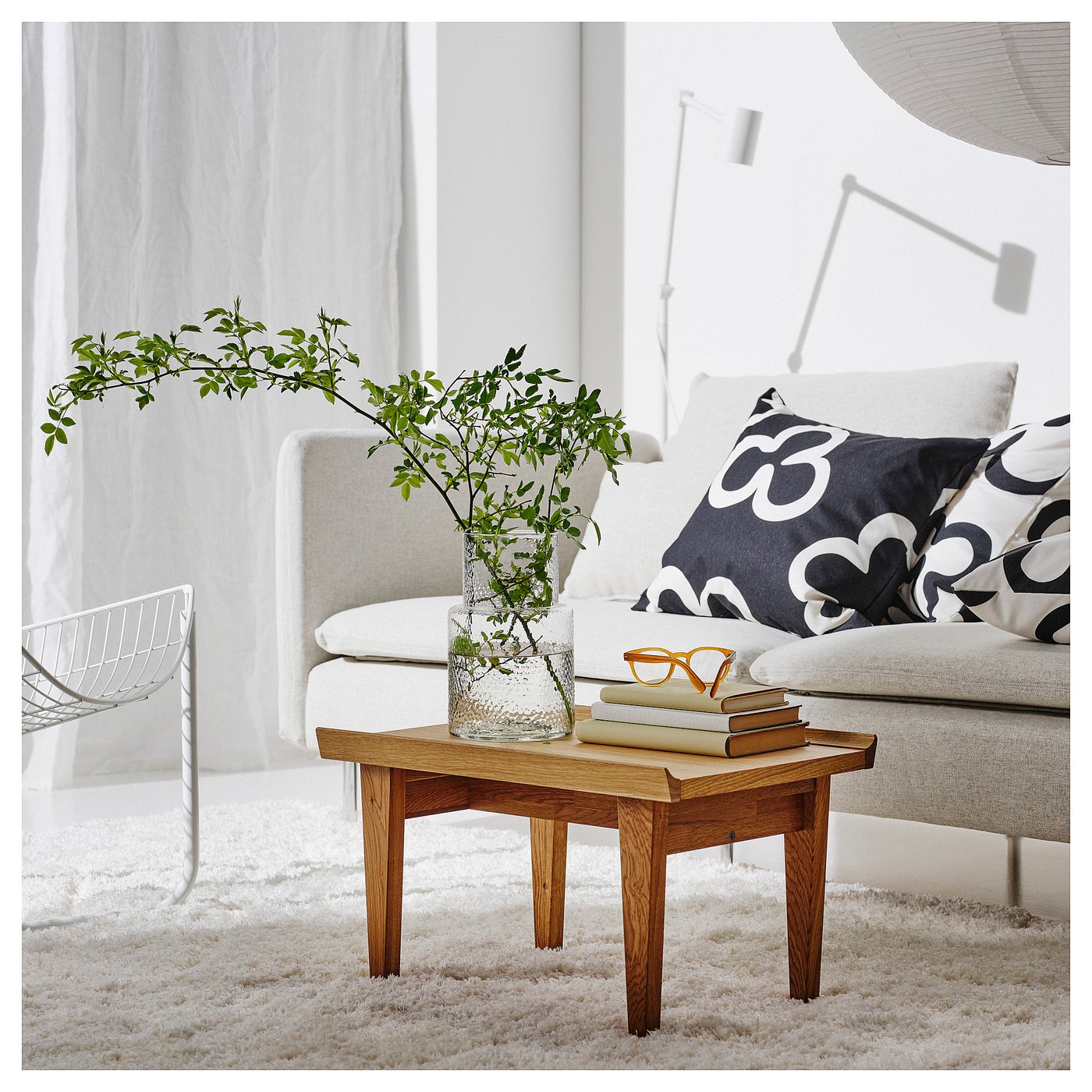 GUTTANE side table, oak, 58x39 cm (227/8x153/8