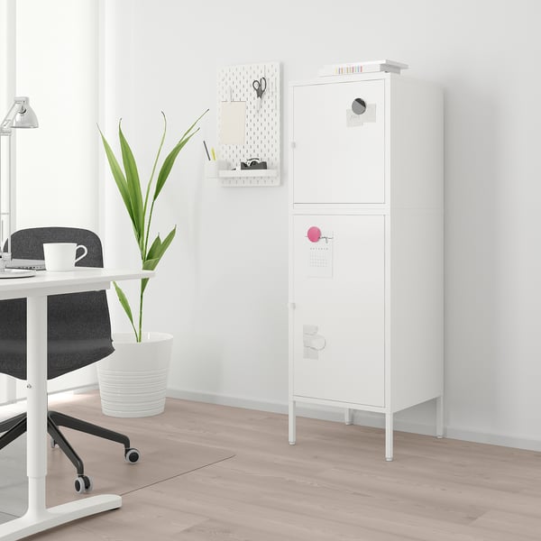 HÄLLAN storage combination with doors, white, 45x47x142 cm (173/4x181