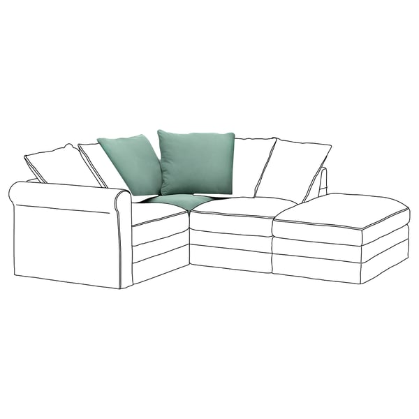 HÄRLANDA Corner section, Ljungen light green