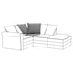 HÄRLANDA Corner section, Ljungen medium gray